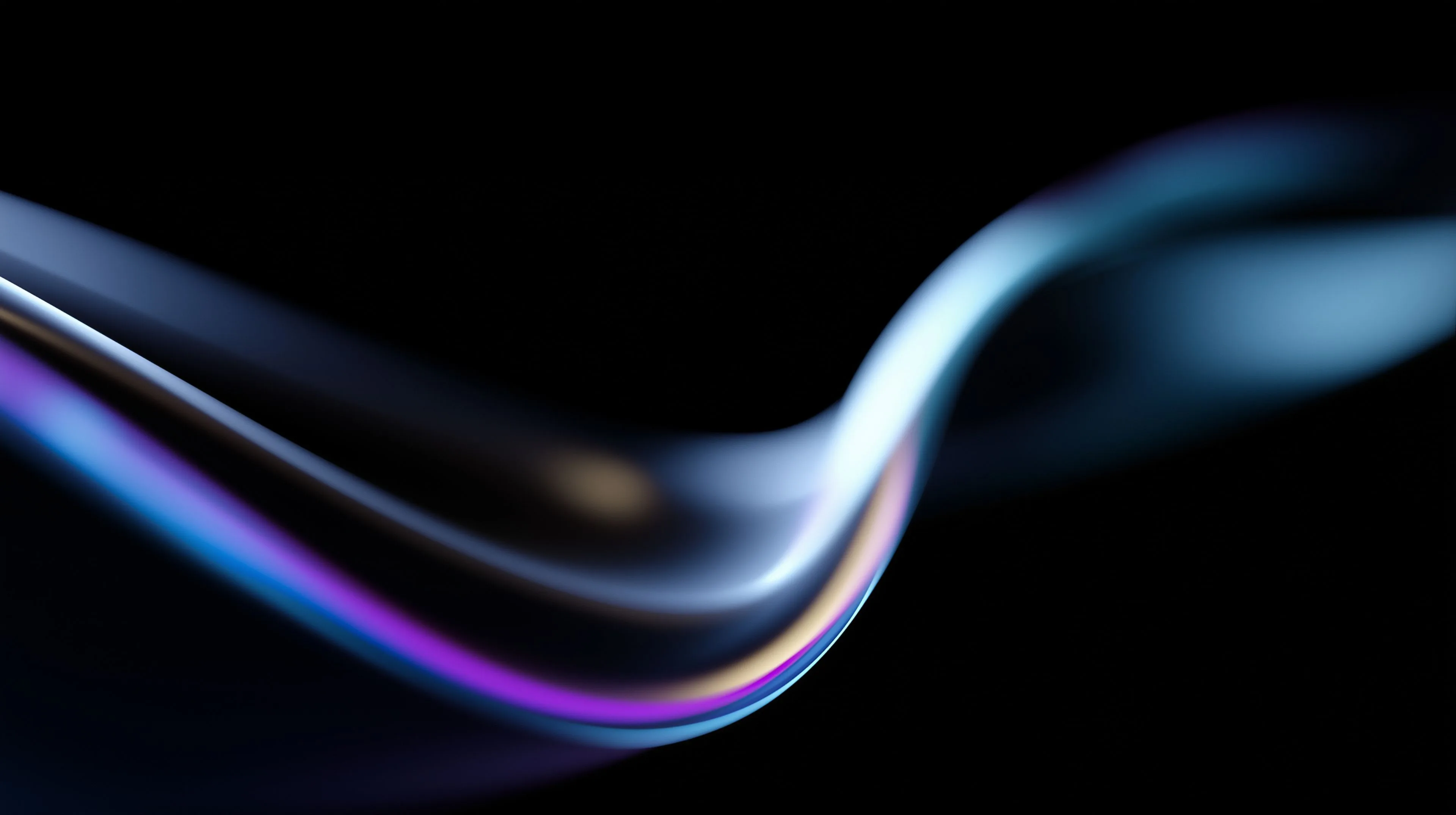 Generative AI concept — abstract neon light waves representing AI content generation and large language models